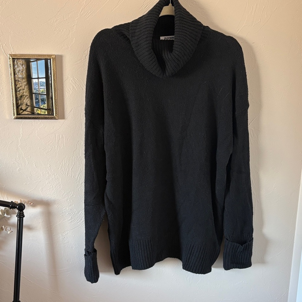Perfect Oversized Black Turtleneck Sweater